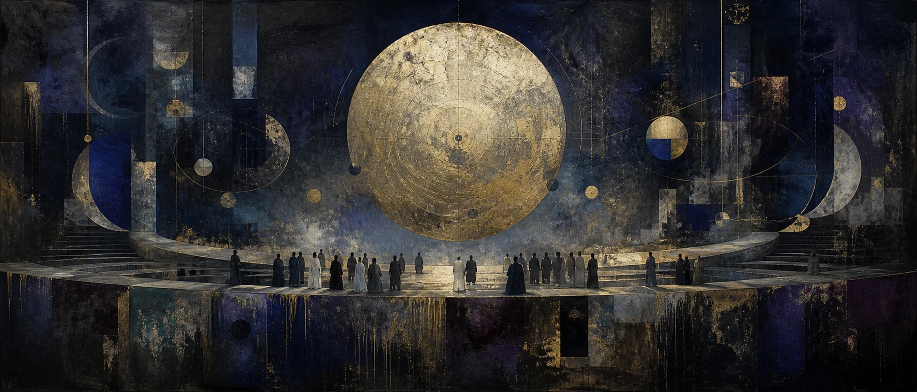 蓝月厅,深境光影风格的空间挂画作品