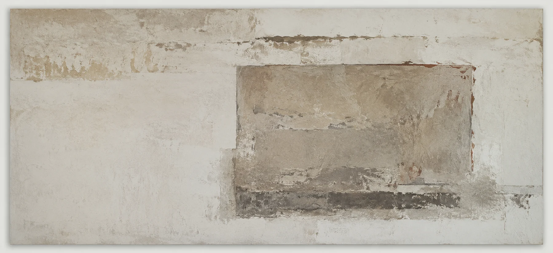 静矩墙，肌理地平线风格的空间挂画作品
